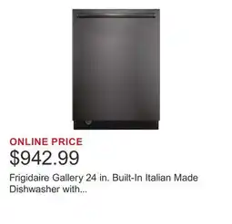 Costco Frigidaire Gallery 24 in. Built-In Italian Made Dishwasher with Cleanboost Technology offer