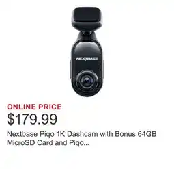 Costco Nextbase Piqo 1K Dashcam with Bonus 64GB MicroSD Card and Piqo Quick Connect Cable offer