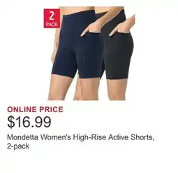 Costco Mondetta Women's High-Rise Active Shorts, 2-pack offer