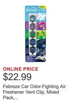 Costco Febreze Car Odor-Fighting Air Freshener Vent Clip, Mixed Pack, 2.2ml, 5 count offer
