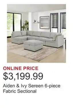 Costco Aiden & Ivy Sereen 6-piece Fabric Sectional offer