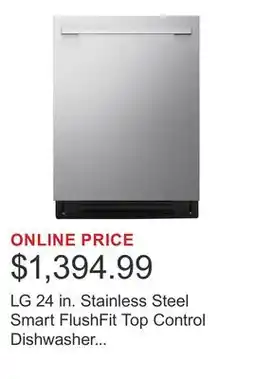Costco LG 24 in. Stainless Steel Smart FlushFit Top Control Dishwasher with QuadWash​ Pro offer