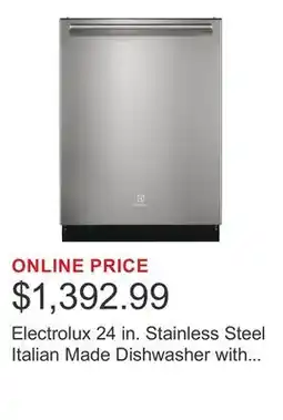Costco Electrolux 24 in. Stainless Steel Italian Made Dishwasher with SmartBoost offer