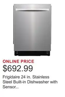 Costco Frigidaire 24 in. Stainless Steel Built-in Dishwasher with Sensor Technology offer
