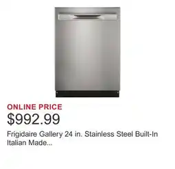 Costco Frigidaire Gallery 24 in. Stainless Steel Built-In Italian Made Dishwasher with CleanBoost Option offer