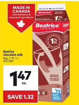 Giant Tiger Beatrice chocolate milk offer
