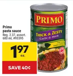 Giant Tiger Primo pasta sauce offer