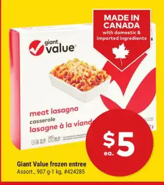 Giant Tiger Giant Value frozen entree offer