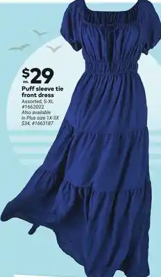Giant Tiger Puff sleeve tie front dress offer