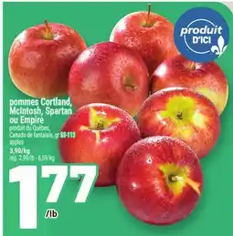 Metro POMMES CORTLAND, MCINTOSH, SPARTAN OU EMPIRE | APPLES offer