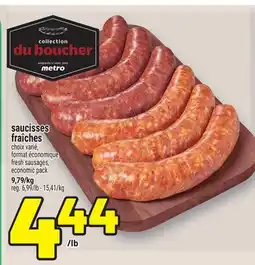 Metro SAUCISSES FRAÎCHES | FRESH SAUSAGES offer