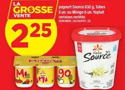 Maxi YOGOURT SOURCE 630 G, TUBES 8 UN. OU MINIGO 6 UN. YOPLAIT offer