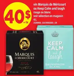 Maxi VIN MARQUIS DE MÉRICOURT OU KEEP CALM AND LAUGH offer