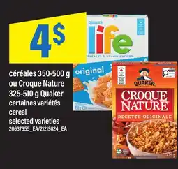 Maxi CÉRÉALES 350-500 G OU CROQUE NATURE 325-510 G QUAKER | CEREAL offer