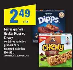 Maxi BARRES GRANOLA QUAKER DIPPS OU CHEWY offer