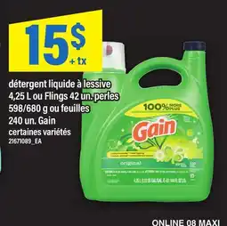 Maxi DÉTERGENT LIQUIDE À LESSIVE, 4,25 L OU FLINGS, 42 UN. PERLES, 598/680 G OU FEUILLES offer