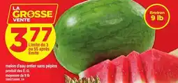 Maxi MELON D'EAU ENTIER SANS PÉPINS, MOYENNE DE 9 LB offer