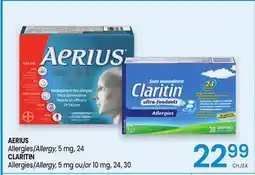 Uniprix AERIUS Allergies/Allergy, CLARITIN Allergies/Allergy offer