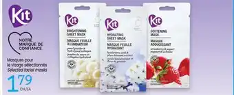 Uniprix Kit Masques pour le visage sélectionnés/Selected facial masks offer