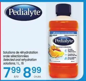 Uniprix Pedialyte Solutions de réhydratation orale sélectionnées/Selected oral rehydration solutions offer
