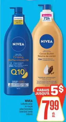 Jean Coutu NIVEA Selected body lotions offer