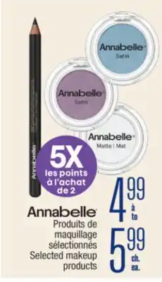 Jean Coutu Annabelle Selected makeup products offer