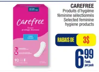 Jean Coutu CAREFREE Selected feminine hygiene products offer