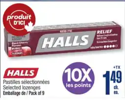 Jean Coutu HALLS Selected lozenges offer