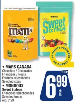 Jean Coutu MARS CANADA Chocolates Treats Selected sizes MONDOUX Sweet Sixteen Selected treats offer