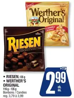 Jean Coutu RIESEN, 135 g WERther'S ORIGINAL 116 g offer