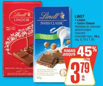 Jean Coutu LINDT Lindor , Swiss Classic Selected chocolate bars offer