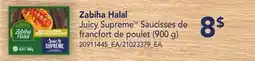 Provigo ZABIHA HALAL SAUCISSES DE FRANCFORT DE POULET, 900 G | JUICY SUPREME offer