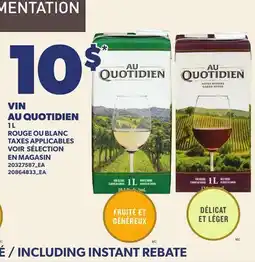 Provigo VIN AU QUOTIDIEN, 1 L ROUGE OU BLANC offer