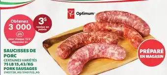 Provigo SAUCISSES DE PORC | PORK SAUSAGES offer