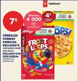 Provigo CÉRÉALES FORMAT FAMILIAL KELLOGG'S, 450-650 G | KELLOGG'S FAMILY SIZE CEREAL offer