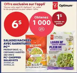 Provigo SALADES HACHÉES AVEC GARNITURES PC, 282-396 G | PC CHOPPED SALAD KITS offer