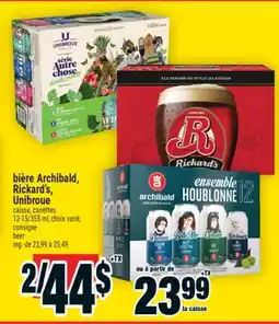 Super C bière Archibald, Rickard's, Unibroue | consigne beer offer
