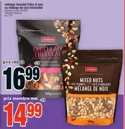 Super C mélange chocolat fruits et noix ou mélange de noix Irrésistible | Irrésistible mixed nuts offer