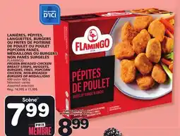 Marches Tradition FLAMINGO FROZEN BREADED CHICKEN BURGERS, FRIES, POPCORN CHICKEN, NON-BREADED BURGERS OR MEDALLIONS offer