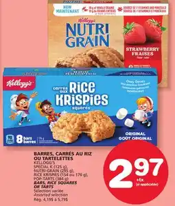 Marches Tradition KELLOGG'S SPECIAL K (125 g), NUTRI-GRAIN (295 g), RICE KRISPIES (154 ou 176 g), POP-TARTS (384 g) offer