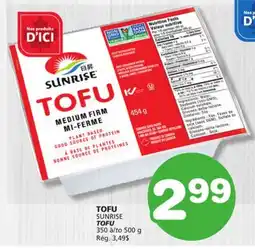 Marches Tradition SUNRISE TOFU offer