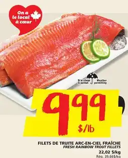 IGA FRESH RAINBOW TROUT FILLETS offer