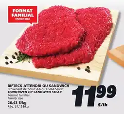 IGA TENDERIZED OR SANDWICH STEAK offer