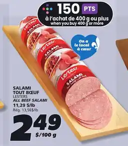 IGA LESTERS ALL BEEF SALAMI offer