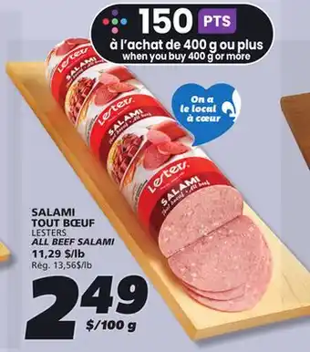 IGA LESTERS ALL BEEF SALAMI offer