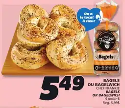 IGA CHEF FRANKIE BAGELS OR BAGELWICH offer
