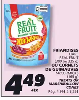 IGA DARE REAL FRUIT (300 or 325 g) OR McCORMICKS (165 g) TREATS OR MARSHMALLOW CONES offer