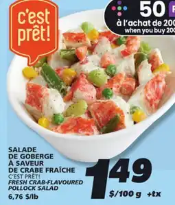 IGA C'EST PRÊT! FRESH CRAB-FLAVOURED POLLOCK SALAD offer
