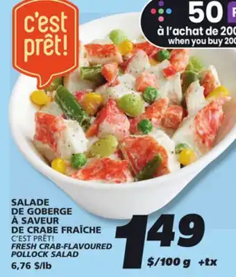 IGA C'EST PRÊT! FRESH CRAB-FLAVOURED POLLOCK SALAD offer