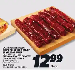 IGA C'EST PRÊT! À CUIRE FRESH MARINATED CHICKEN, PORK OR BEEF STRIPS offer